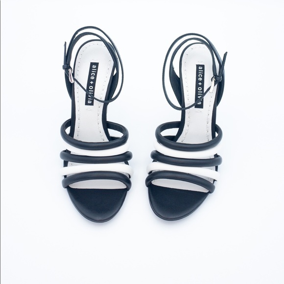 Alice + Olivia | Shoes | Alice Olivia Tahlia Blackbianco Sandals | Poshmark